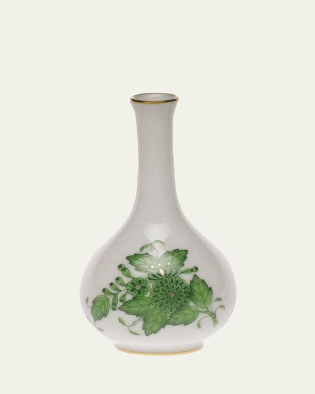 Chinese Bouquet Green Small Bud Vase